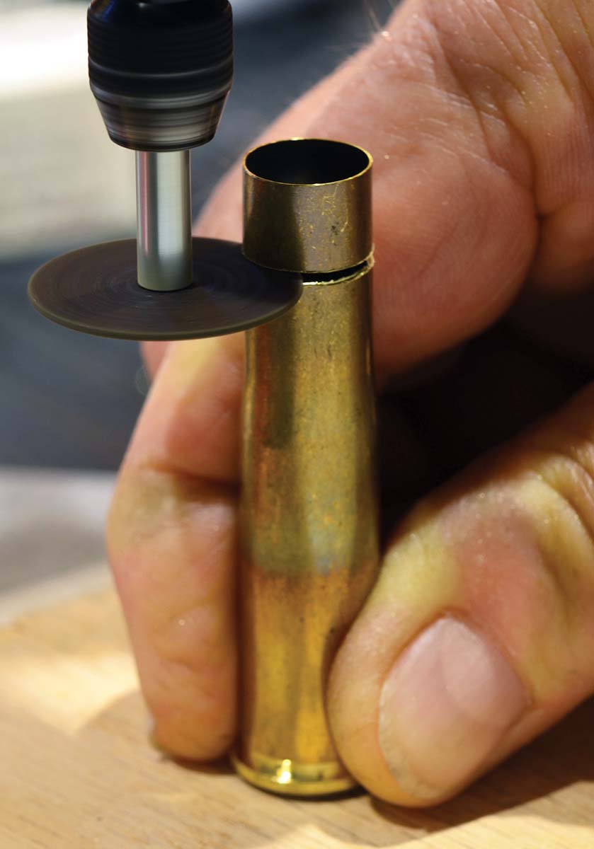 Cutting the brass to length is easy by using a drill press and a cutting wheel.